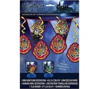 Unique 59081 Warner Bros Room Decorating Kit | Assorted | Harry Potter | 7 Pcs, Swivels and honeycombs, Red, Gold, Green, Costumes
