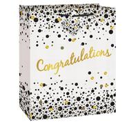 Unique 62811 Gift Bag, Paper, Speckled Congratulations