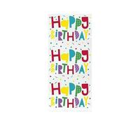 Colorful"Happy Birthday" Confetti Cellophane Bags (20 Pcs) - 1 Pack