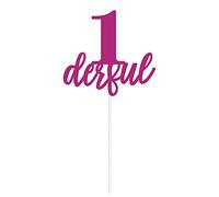 Unique 73289 Pink 1derful Baby Shower Cake Topper 1 Pc