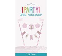 Unique 74924 Pink 1st Birthday Bunting Banner Cake Topper 1 Pc