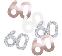 Unique 81976 Foil 60th Confetti-14 g-Glitz Rose Gold Birthday Party-1 Count (Pack of 1)