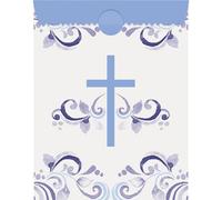 Unique 82101 Paper Treat Bags-Blue Holy Cross Religious Party-8 Count (Pack of 1)