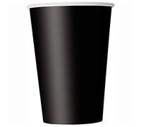 Unique 82159 Paper Cups-266 ml-Black Colour-14 Count (Pack of 1), Pack of 14
