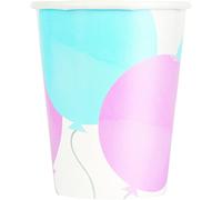 Unique 82224 Paper Cups-266 ml-Gender Reveal Baby Shower-8 Count (Pack of 1), Multicolour