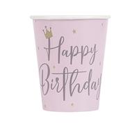 Unique 82243 Paper Cups-9oz-Swan Birthday Party-Pack of 8, Multicoloured