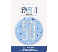 Unique 83522 Blue Round Prismatic 50th Birthday Badge 1 Pc, Age 50