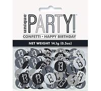 Unique 83822 Black Prismatic 13th Birthday Confetti, 5 oz 1 Pack, Age 13