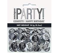 Unique 83830 Black Prismatic 70th Birthday Confetti, 5 oz 1 Pack, Age 70