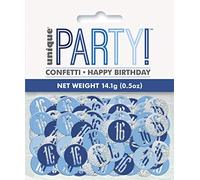 Unique 83836 Blue Prismatic 16th Birthday Confetti, 5 oz 1 Pack, Age 16