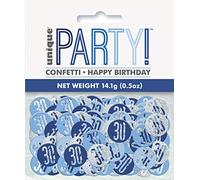 Unique 83839 Blue Prismatic 30th Birthday Confetti, 5 oz 1 Pack, Age 30