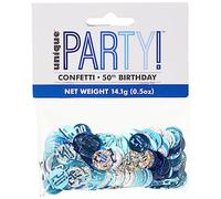Unique 83841 Blue Prismatic 50th Birthday Confetti, 5 oz 1 Pack, Age 50