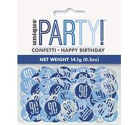 Unique 83845 Blue Prismatic 90th Birthday Confetti, 5 oz 1 Pack, Age 90