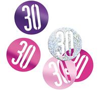 Unique 83852 Pink Number Cutout Confetti-5 oz 1 Pack, Age 30