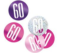Unique 83855 Pink Number Cutout Confetti-5 oz 1 Pack, Age 60