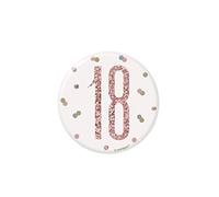 Unique 84866 Number Badge | Glittery Rosegold | 1 Pc, Rose Gold, Age 18