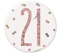 Unique 84867 Number Badge | Glittery Rosegold | 1 Pc, Rose Gold, Age 21