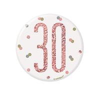 Unique 84868 Number Badge | Glittery Rosegold | 1 Pc, Rose Gold, Age 30