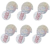 Unique 84930 Number Hanging Swirl Decorations-32 | Glittery Rosegold | 6 Pcs, Rose Gold, Age 18
