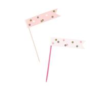 Unique 84941 Birthday Flag Cupcake Toppers | Glittery Rosegold | 6 Pcs, Happy, Rose Gold, 6 Count (Pack of 1)