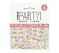 Unique 84946 Birthday Confetti Cutouts-5 oz. | Glittery Rosegold| 1 pack, Rose Gold, Age 18