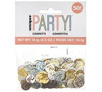 Unique 84950 Birthday Confetti Cutouts-5 oz. | Glittery Rosegold| 1 pack, Rose Gold, Age 50