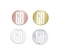 Unique 84951 Birthday Confetti Cutouts-5 oz. | Glittery Rosegold| 1 pack, Rose Gold, Age 60
