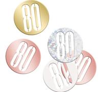 Unique 84953 Birthday Confetti Cutouts-5 oz. | Glittery Rosegold| 1 pack, Rose Gold, Age 80