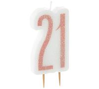 Unique 84983 Number Birthday Candle | Rosegold | 1 Pc, Rose Gold, Age 21