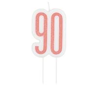 Unique 84991 Number Birthday Candle | Rosegold | 1 Pc, Rose Gold, Age 90