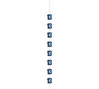 Unique 87232 Hanging 13th Decorations-152 cm-Glitz Blue Birthday Party-1 Count (Pack of 1), Multicolour