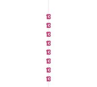 Unique 87282 Hanging 13th Decorations-152 cm-Glitz Pink Birthday Party-1 Count (Pack of 1), Multicolour