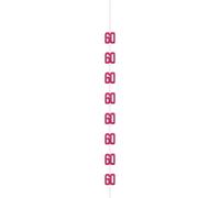 Unique 87289 Hanging 60th Decorations-152 cm-Glitz Pink Birthday Party-1 Count (Pack of 1), Multicolour