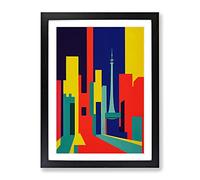 Unique Abstract Architecture No.6 Skyscraper Framed Print | A2 Black Framed Wall Art | Ready to Hang | Abstract Cityscape Picture | Living Room Bedroom Lounge Office