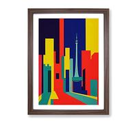 Unique Abstract Architecture No.6 Skyscraper Framed Print | A2 Walnut Framed Wall Art | Ready to Hang | Abstract Cityscape Picture | Living Room Bedroom Lounge Office