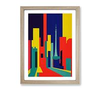 Unique Abstract Architecture No.6 Skyscraper Framed Print for Living Room Bedroom Home Office Décor, Wall Art Picture Ready to Hang, Oak A4 Frame (34 x 25 cm)