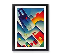Unique Abstract Architecture Skyscraper Framed Wall Art Print A2 Black