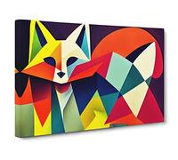 Unique Abstract Fox Canvas Print | Gallery Wrapped 30mm Frame Wall Art | 30x20 inches | Ready to Hang | Abstract Animals Picture | Living Room Bedroom Lounge Office