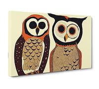 Unique Abstract Owl Art Canvas Print | Gallery Wrapped 30mm Frame Wall Art | 30x20 inches | Ready to Hang | Abstract Animals Picture | Living Room Bedroom Lounge Office