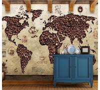 Unique Abstract Vintage World Map Café 3D Wallpaper Easy Install Feature Office Living Room Sofa Bedroom TV Background Wall Decoration-430cm×300cm
