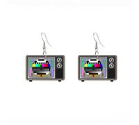 Unique Acrylic Television Drop Dangle Earrings Novelty TV Statement Earrings Creative Novelty Jewelry for Women Teens Girls Party Gifts