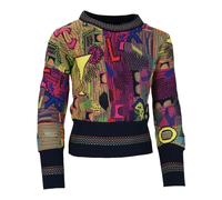 Unique Allover Patterned Girls Jumper- female- Carlo Colucci- Kids Knitwear- Multicolor- 5 Y- Kids 5 Y