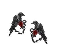 Unique Alloy Crow Studs Earrings Dark Aesthetic Comfortable Ear Studs Accessory For Anime Conventions And Everyday Wear Mystery Theme Jewelry