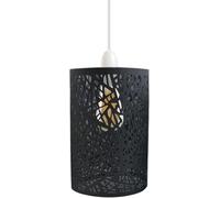 Unique and Beautiful Black Metal Forest Design Table Lamp The Light Escapes Through The Gaps and Casts The Forest Against The Table Easy Fit Drum Cage Ceiling Light Shade