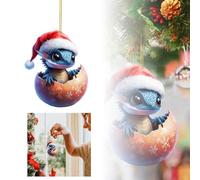 Unique And Decorated Acrylic Pendant With Patterns Ribbon Diameter Suitable For Indoor Outdoor Decoration Holiday Party ！！ Faux Stained Glass Window (C, One Size)