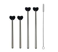 Unique and Eye Catching Heart Shaped Drink Straw Metal Sipping Straw Multifunctional Drink Tube Lip Health Sipper Metal Sipping with Heart Enhancement