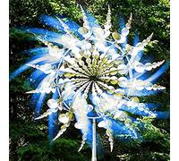 Unique and Magic Metal Windmill, 3D Kinetic Wind Spinner with Garden Stake, Magic Kinetic Metal Sculpture with Catcher, Garden Yard and Patio Decoration