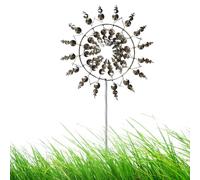 Unique and Magic Metal Windmill, 3D Wind Chime with Garden Stake, 93 x 31 cm, Magic Sculpture, Wind Catcher for Yard and Garden