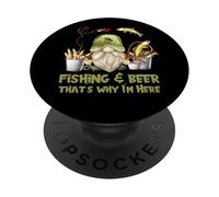 Unique Angler Gnome - Fishing And Beer That`s Why I´m Here PopSockets Adhesive PopGrip
