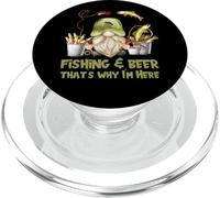 Unique Angler Gnome - Fishing And Beer That`s Why I´m Here PopSockets PopGrip for MagSafe